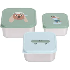 Lässig 3-tlg. Edelstahl-Snackboxen-Set - Tiny Team