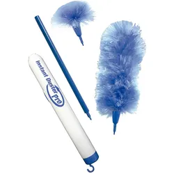 Industex Best Direct Instant Duster Pro, Abstauber elektrisch, inkl. großem und kleinem Staubwedel, Teleskop, rotierend, batteriebetrieben, ‎weiß