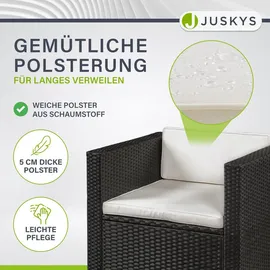 Juskys Punta Cana L Polyrattan Lounge schwarz/creme