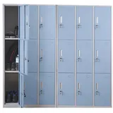 MCW Schließfach Preston T829, Schließfachschrank Wertfachschrank Spind, Metall 9 Fächer,