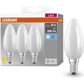 osram homelighting LED-Kerze 5,5W E14 kaltweiß 3 St.