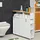 Relaxdays Nischenschrank Bad MDF Bambus, weiß/natur