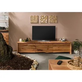 Massivmoebel24 PURE OAK TV-Lowboard 220x45x50 cm Beige Massivholz