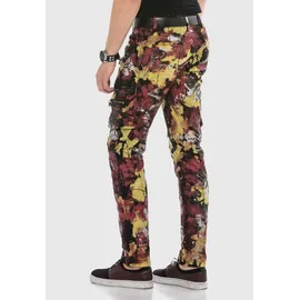 Cipo & Baxx Jeans Straight Fit Gelb/Rot/Schwarz 30/34