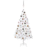 vidaXL Künstlicher Weihnachtsbaum mit Beleuchtung & Kugeln Weiß 150 cm