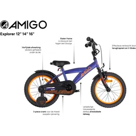 AMIGO Explorer 16 Zoll RH 23 cm blau/orange