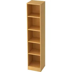 bümö office Regal Buche, Standregal Holz - Aktenregal für Ordner & Bücher, Bücherregal 40 cm schmal, 5 OH Regal Wand, Büroregal, Holzregal,