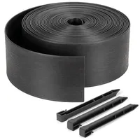 Velway Flexible Rasenkante Kunststoff, Schwarz, Länge 20m, Höhe 13cm