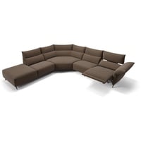 Sofanella 2-Sitzer Stoff Cuneo, Relaxsofa, Designsofa, Designer Couch, Italienisches Sofa, 2er Sofa braun