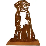 Terma Stahldesign Rost Hund Berner Sennenhund 75 cm lebensgroß Metall Gartenfigur Handmade Germany wetterfest Gartendeko Tierfigur Grabdeko Geschenk