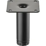Sotech Möbelfuß lima Höhe 80 mm, ø 25 mm Höhenverstellbar 10 mm schwarz matt Vitrinenfuß Sockelfuß Schrankfuß