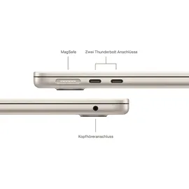 Apple MacBook Air M2 2024 13,6" 16 GB RAM 256 GB SSD 8-Core GPU Polarstern