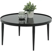Hela Ron Schwarz Glas Metall 40 x 80 x 80 cm