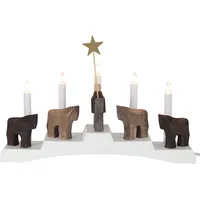 Best Season Star 656-85 Fensterleuchter"Staffans Fålar", 5-flammig, Holz, Weiß, 10.7 x 45 x 29 cm