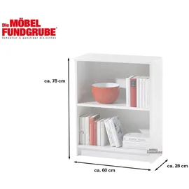 Die Möbelfundgrube Bücherregal 60 x 78 x 28 cm Weiß