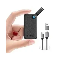 ORICO Externe SSD 512 GB, Portable SSD bis zu 2000 MB/s, USB 3.2 Gen 2x2 Externe Festplatte SSD mit 2-in-1 USB-C-Kabel, Kompatibilität mit Smartphones, PS5, Xbox, Laptop, MacBook/Pro/Air – B20
