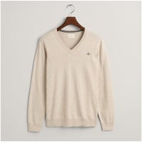 GANT Klassischer V-Neck Pullover aus Baumwolle - Braun - XXL