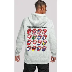 Kapuzenpullover F4NT4STIC "The Rolling Stones Voodoo Lounge Tongues", Herren, Gr. 4XL, grau (erdgrau), Obermaterial: 65% Baumwolle, 35% Polyester, casual, slim fit, Langarm, Pullover, Musik, Band, Logo