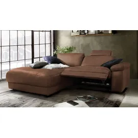 KAWOLA Ecksofa Lola Leder Recamiere links braun