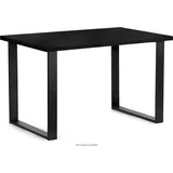 Konsimo Esstisch Esszimmertisch rechteckig Loft-Stil "CETO", Schwarz, laminierte Möbelplatte/Metall, Loft, 125x77x80 cm - Schwarz