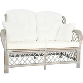 vidaXL 2-Sitzer-Sofa Grau Rattan