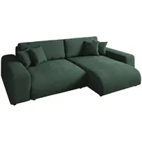 luma-home Ecksofa, Grün, Textil, 3-Sitzer, Füllung: Polyetherschaumkern, Eckteil, L-Form,L-Form, 255x165 cm, Wohnzimmer, Sofas & Couches, Wohnlandschaften, Ecksofas
