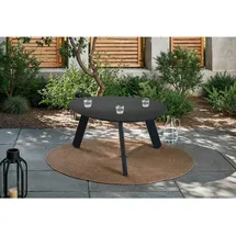 Lesli Living Ambia Garden Loungetisch, Schwarz, Metall, organisch, eckig, 55x46x28 cm, Loungemöbel, Loungetische
