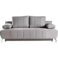 WERK2 Schlafsofa »Troya«, 2-Sitzer Sofa und Schlafcouch mit Federkern & Bettkasten grau