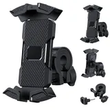 AAFGVC Beyerwerk Velogrip Fahrrad Handyhalterung 360 Grad Drehbare Lenkerhalterung Für Handy Hochformat Querformat Radfahren und Outdoor Touren (Schwarz,1 Stück)