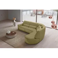 Egoitaliano Ecksofa Puffy, mit Ottomane, wahlweise mit und ohne elektrischer Relaxfunktion grün