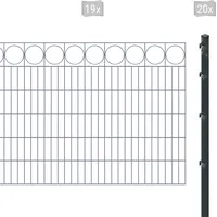 Arvotec Doppelstabmattenzaun »ESSENTIAL 120 zum Einbetonieren "Ring" mit Zierleiste«, Zaunhöhe 120 cm, Zaunlänge 2 - 60 m 72781459-0 anthrazit H/L: 120 cm x 38 m