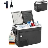 Skandika Elektrische Kühlbox Gefrierbox Routa mit Eiswürfelbereiter, Elektrisch, USB-Ladeanschluss, mit Trennwand, mit Stromanschluss für die Steckdose oder das Auto grau|schwarz