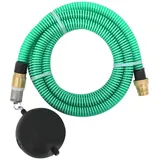 vidaXL Saugschlauch mit Messing-Anschlüssen Grün 1,1" 25 m PVC