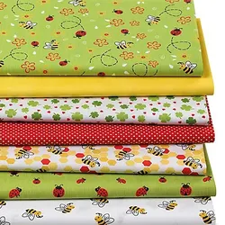 Patchwork- und Quiltpaket "Bienen & Marienkäfer", grün-color