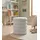 Home4You Hocker Teddystoff Ø 40 x 46 cm Hellgrau