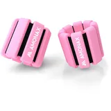 Amonax Gewichtsmanschetten Ankle Weights Set, Fitness Gewichte Für Beine Und Arme, 2x0,5kg Gewichte Handgelenk Für Frauen Männer, Pilates Gewichte Leg Weights (Grau - 2kg x 2) (Rosa - 1kg x 2)