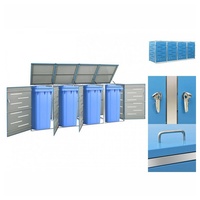 vidaXL Mülltonnenbox für 4 Tonnen 276,5 x 77,5 x 115,5 cm blau