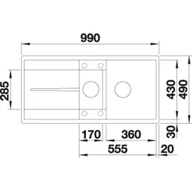 Blanco Metra 6 S-F weiß + Excenterbetätigung