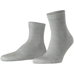 FALKE Unisex Socken - Kurzsocken, Baumwollmischung, Run Rib, Bündchen, einfarbig Hellgrau 37-38