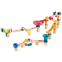 HaPe Rasante Murmelbahn mit Domino, Kugelbahn aus Holz, Konstruktionsspielzeug, ab 3 Jahren