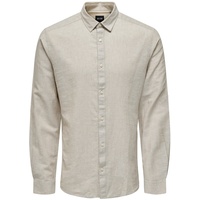 Only & Sons Herren Freizeit Hemd ONSCAIDEN Slim Fit Langarm, Kent-Kragen, für 202231 CHINCHILLA, S