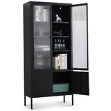 Coemo Vitrine Tokio 80 x 35 x 180 cm Schwarz