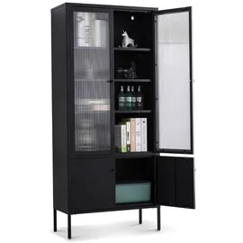 Coemo Vitrine Tokio 80 x 35 x 180 cm Schwarz