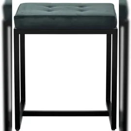 CLP Sitzhocker Barci I Moderner Hocker Hochwertiger Polsterhocker mit schwarz pulverbeschichteten Eisengestell