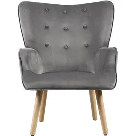 Habitat et Jardin Sessel Odense Samt 81 x 92 x 73 cm Grau