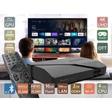 DreamBox Play UltraHD 4K Android TV 11 IP-Receiver Schwarz (Dual-WiFi, Bluetooth Fernbedienung)