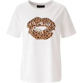 Aniston CASUAL T-Shirt in weiß-hellbraun-schwarz-braun | Gr.: 40/42,