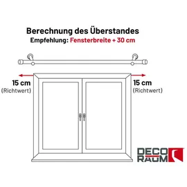 deco-raum Gardinenstange nach Maß 1-Lauf Kegel Ø 25mm edelstahl-optik 450cm