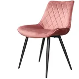 DS4U - Benito 3.0 Esszimmerstuhl aus Velours - Rosa