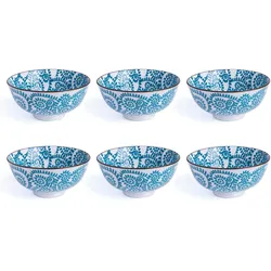 Excelsa Set mit 6 Schalen Oriented Porzellan 11,5 cm Blau